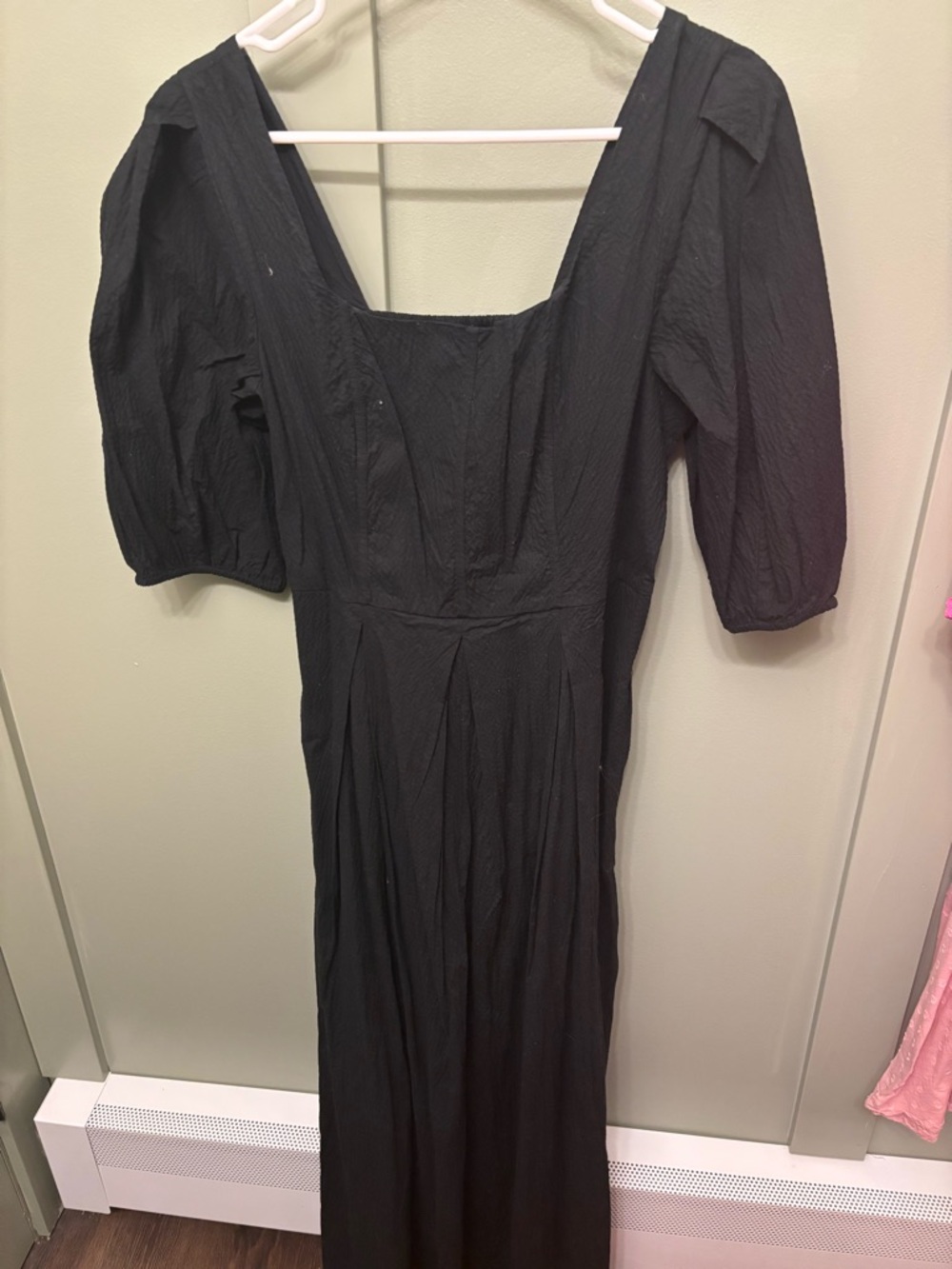a new day Black Square-Neck Puff Sleeve Maxi Dress